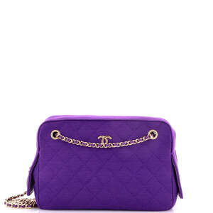 Chanel Small Camera Case Bag Quilted Jersey